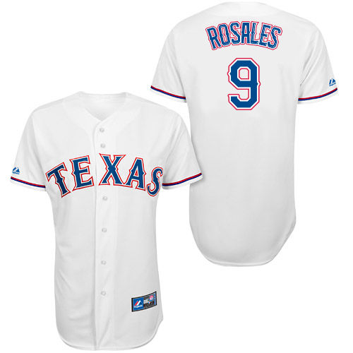 Adam Rosales #9 Youth Baseball Jersey-Texas Rangers Authentic Home White Cool Base MLB Jersey